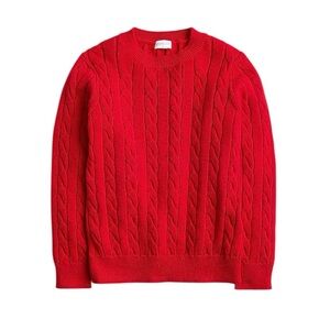 NWT J. Crew Factory Boys Red Cable Knit Sweater Christmas Holiday Classic Preppy
